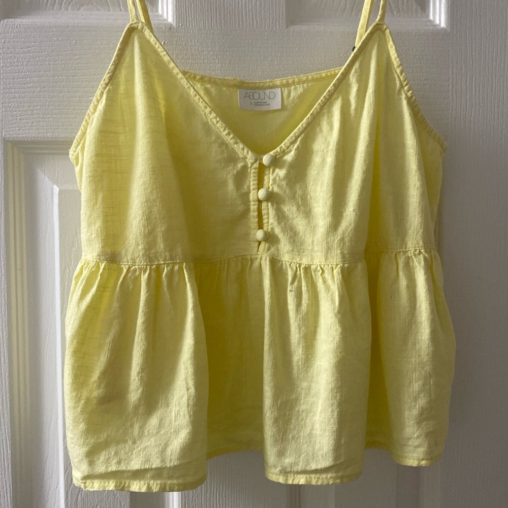 Abound yellow cropped babydoll tank